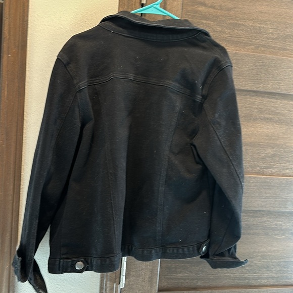 Large Christopher and Banks Black Denim Jacket - Picture 3 of 3
